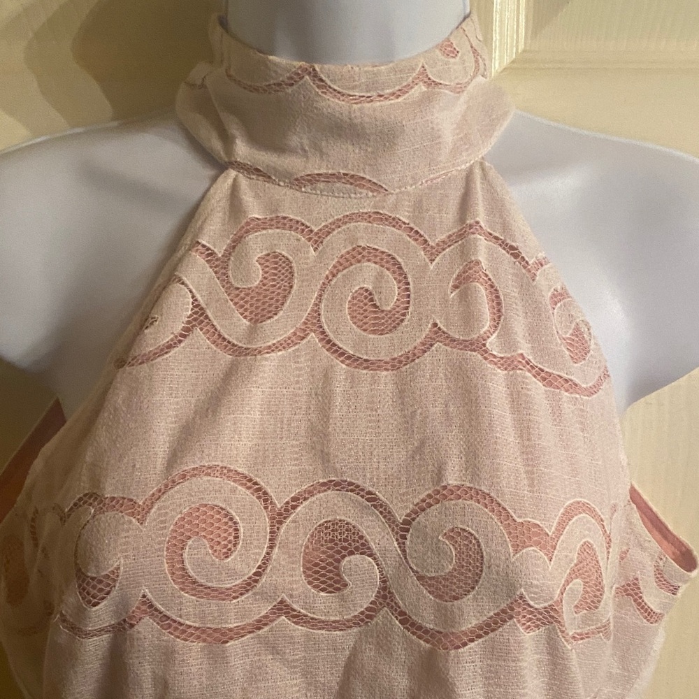 Women’s Halter Romper in Blush Pink - Picture 3 of 7